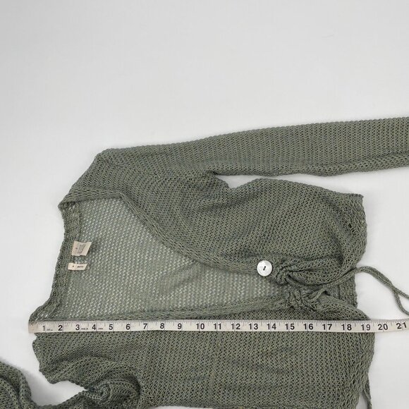 Anthropologie Moth Green Metallic Open Knit Cardigan Y2K Fairycore Womens Small - Picture 6 of 9